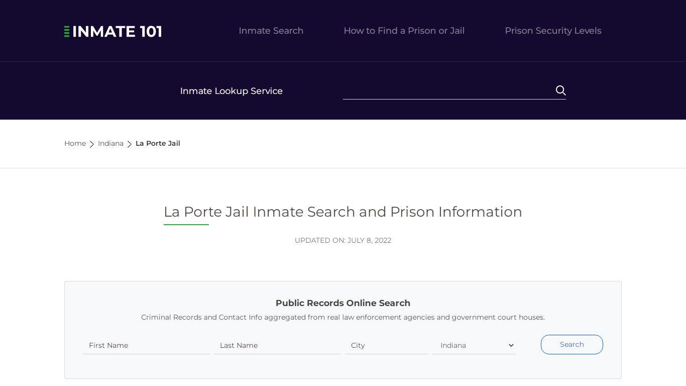 La Porte Jail Inmate Search, Visitation, Phone no ...