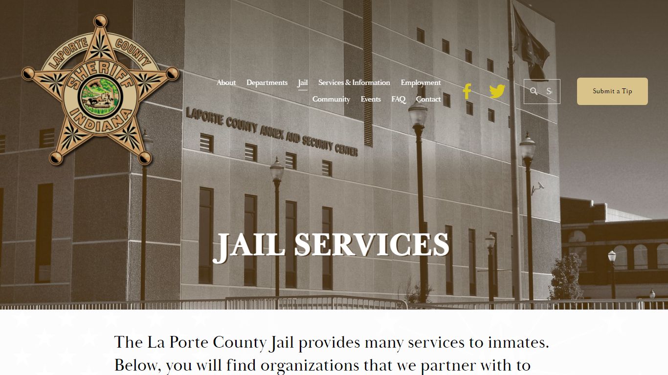 Jail Services — La Porte County Sheriff's Office